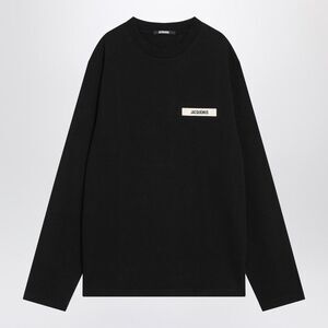 Jacquemus Men's Black Long-Sleeved Cotton T-Shirt